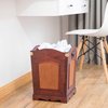 Vintiquewise Trash Can, Brown, Wood QI003045